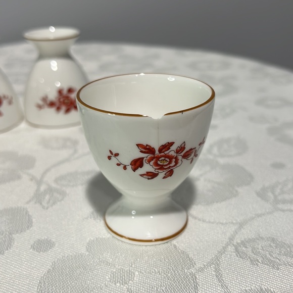 Vintage Eggcups Crown Staffordshire Rangoon Dragon Boxed Set Of 3 England - Picture 12 of 12